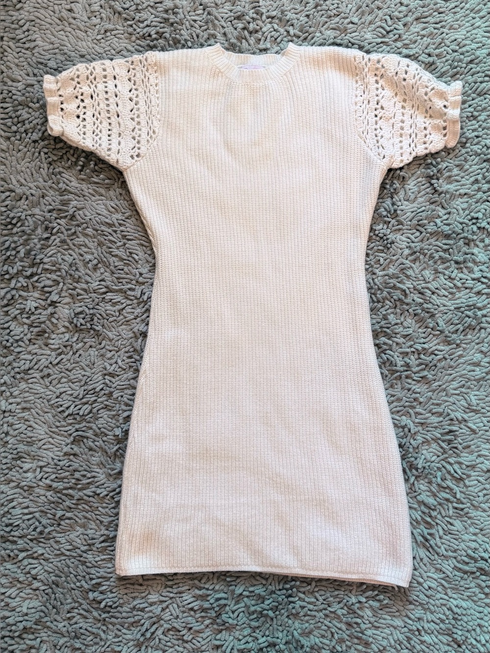 New Pink Lily Boutique Ivory White Rib Knit Dress Medium